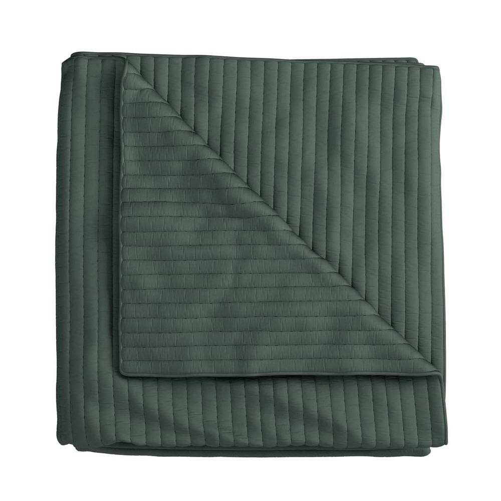 Nadir Velvet Quilted Throw by Bedeck of Belfast in Green